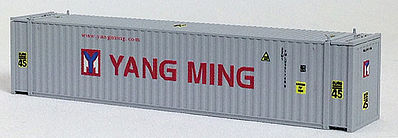 Con-Cor 444102 N Scale 45' Euro-International Standard Corrugated Container 2-Pack - Ready to Run -- Yang Ming Euro 45 Set #2 (silver)