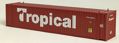 Con-Cor 444103 N Scale 45' Euro-International Standard Corrugated Container 2-Pack - Ready to Run -- Tropical Set #1 (brown)