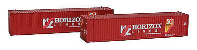 Con-Cor 444116 N Scale 45' Euro-International Standard Corrugated Container 2-Pack - Ready to Run -- Horizon Lines Set #2 (50th, brown)