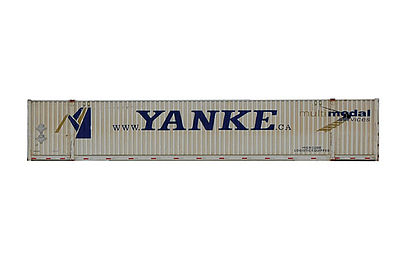 Con-Cor 448023 N Scale 48' Container 2-Pack - Ready to Run -- Yanke (gray, blue, gold, Website Logo)