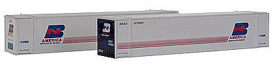 Con-Cor 448026 N Scale 48' Intermodal Container 2-Pack - Ready to Run -- Burlington Northern (America Scheme)
