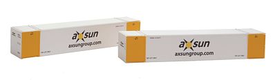 Con-Cor 453015 N Scale Monon 53' Rivet-Side Container 2-Pack - Ready to Run -- Axsun Containers Set #2 (white, yellow, black)