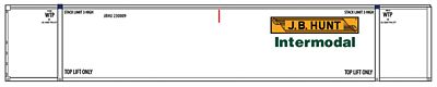 Con-Cor 453018 N Scale Monon 53' Rivet-Side Container 2-Pack - Ready to Run -- JB Hunt Intermodal Set #1 (white, yellow, black, green)