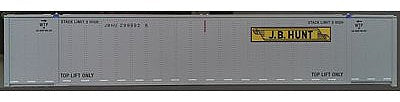 Con-Cor 453027 N Scale Monon 53' Rivet-Side Container 2-Pack - Ready to Run -- JB Hunt (Heavy-Duty Ocean Certified Scheme, gray, yellow)