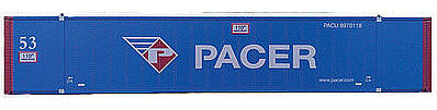 Con-Cor 453031 N Scale Monon 53' Rivet-Side Container 2-Pack - Ready to Run -- Pacer Set #2 (blue, red, white; 2013+ Flying Diamond Logo)