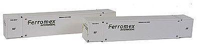 Con-Cor 453034 N Scale Monon 53' Rivet-Side Container 2-Pack - Ready to Run -- Ferromex (Set #2)