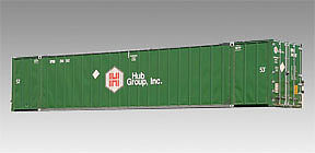 Con-Cor 453037 N Scale Monon 53' Rivet-Side Container 2-Pack - Ready to Run -- Hub Group #1 (green, white)