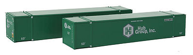 Con-Cor 453038 N Scale Monon 53' Rivet-Side Container 2-Pack - Ready to Run -- Hub Group #2 (green, white)