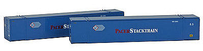 Con-Cor 453044 N Scale Monon 53' Rivet-Side Container 2-Pack - Ready to Run -- Pacer Intermodal (blue, red, white)