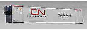 Con-Cor 453101 N Scale 53' Hi-Cube Climate Controlled Container w/Nose Heater 2-Pack -- Canadian National #1 (2013 Scheme; gray, red; "We Deliver" Slogan)