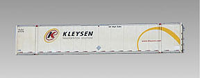 Con-Cor 453108 N Scale 53' Hi-Cube Climate Controlled Container w/Nose Heater 2-Pack -- Kleysen Trucking #2 (white, yellow, black)