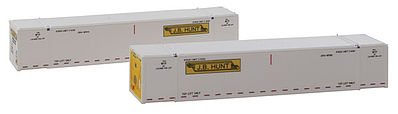 Con-Cor 453202 N Scale 53' Container 2-Pack - Ready to Run -- JB Hunt Intermodal Set #2 (white, yellow, green)