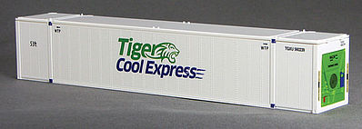 Con-Cor 453213 N Scale 53' Reefer Container w/ThermoKing Ends 2-Pack - Ready to Run -- Tiger Cool Express Set #1 (white, green, blue)