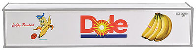 Con-Cor 483003 HO Scale 40' Reefer Container 2-Pack - Ready to Run -- Dole DFIU #604789-7, 604765-3 (white, red, blue, Bobby Banana w/Basketball)