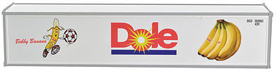 Con-Cor 483004 HO Scale 40' Reefer Container 2-Pack - Ready to Run -- Dole DFIU #765386-4, 765399-2 (white, red, blue, Bobby Banana w/Soccer Ball)