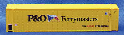 Con-Cor 483561 HO Scale Monon 45' Sheet Post Rivet-Side Cargo Container 2-Pack - Assembled -- P&O Ferrymasters Set #1 (yellow, black)