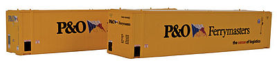 Con-Cor 483562 HO Scale Monon 45' Sheet Post Rivet-Side Cargo Container 2-Pack - Assembled -- P&O Ferrymasters Set #2 (yellow, black)