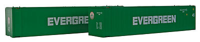 Con-Cor 483564 HO Scale Monon 45' Sheet Post Rivet-Side Cargo Container 2-Pack - Assembled -- Evergreen Set #2 (green, white)