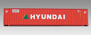 Con-Cor 483565 HO Scale Monon 45' Sheet Post Rivet-Side Cargo Container 2-Pack - Assembled -- Hyundai Set #1 (red, white, green)