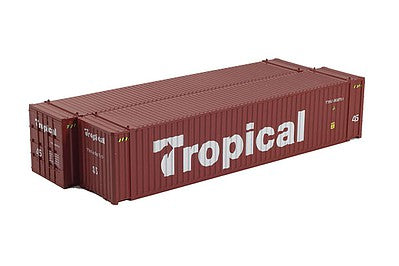 Con-Cor 483604 HO Scale 45' Corrugated Euro Container 2-Pack - Ready to Run -- Tropical Set #2 (brown)