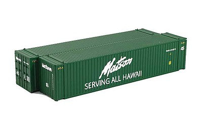 Con-Cor 483607 HO Scale 45' Corrugated Euro Container 2-Pack - Ready to Run -- Matson Set #1 (green)