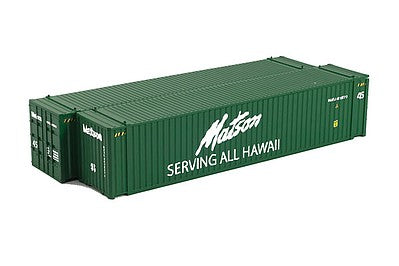 Con-Cor 483608 HO Scale 45' Corrugated Euro Container 2-Pack - Ready to Run -- Matson Set #2 (green)