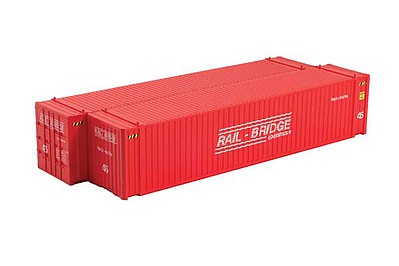 Con-Cor 483609 HO Scale 45' Corrugated Euro Container 2-Pack - Ready to Run -- BBC TV Set #1 (red)