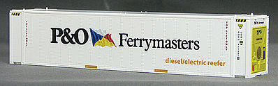 Con-Cor 483656 HO Scale ThermoKing 45' Reefer Container 2-Pack - Ready to Run -- P&O Ferrymasters #2 (white, red, orange, yellow, blue, red)