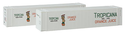 Con-Cor 483660 HO Scale ThermoKing 45' Reefer Container 2-Pack - Ready to Run -- Tropicana Orange Juice Set #2 (white, green, orange, Girl Logo)