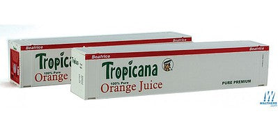 Con-Cor 483662 HO Scale ThermoKing 45' Reefer Container 2-Pack - Ready to Run -- Tropicana Set #2 (Scheme #2)