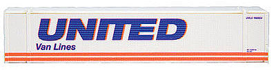 Con-Cor 485501 HO Scale 48' Intermodal Container 2-Pack - Ready to Run -- United Van Lines #1 (white, blue, orange)