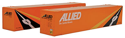 Con-Cor 485504 HO Scale 48' Intermodal Container 2-Pack - Ready to Run -- Allied #2 (orange, black, white)