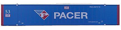 Con-Cor 488020 HO Scale Monon 53' Rivet-Side Container 2-Pack - Ready to Run -- Pacer Set #1 (blue, red, white; 2013+ Flying Diamond Logo)