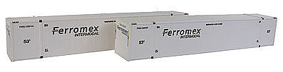 Con-Cor 488024 HO Scale 53' Sheet/Post Rivet Side Container 2-Pack - Assembled -- Ferromax #3 & 4 pkg(2)