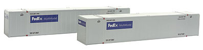 Con-Cor 488025 HO Scale 53' Sheet/Post Rivet Side Container -- FedEx Multi-Modal #1 & 2 pkg(2)