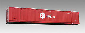 Con-Cor 488029 HO Scale 53' Sheet/Post Rivet Side Container -- Hub Group #1 & 2 (red) pkg(2)