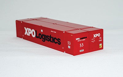 Con-Cor 488031 HO Scale Monon 53' Rivet-Side Container 2-Pack - Ready to Run -- XPO Logistics Set #1 (red, white, black)