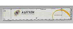 Con-Cor 488077 HO Scale 53' Hi-Cube Climate Controlled Container w/Nose Heater 2-Pack -- Kleysen Trucking #1 (white, yellow, black)