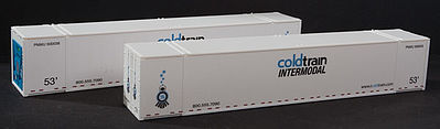 Con-Cor 488159 HO Scale ThermoKing 53' Reefer Container 2-Pack - Ready to Run -- Cold Train Set #1 (white, black, blue)
