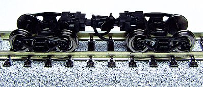 Con-Cor 52021 N Scale Freight Car Truck w/Coupler & Metal Wheelsets -- Bettendorf, Standard Shank, Rigid Knuckle Coupler (black) 1 Pair