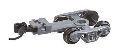 Con-Cor 54032 N Scale Freight Car Truck w/Coupler & Metal Wheelsets -- Roller Bearing, Extended Shank, Micro-Trains(R) Knuckle (silver) 1 Pair
