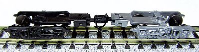 Con-Cor 55032 N Scale 4-Wheel Passenger Car Truck w/Coupler & Metal Wheelsets -- With Micro-Trains(R) Knuckle Coupler (silver) 1 Pair