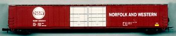 Con-Cor 555651 N Scale 85' 4-Door Hi-Cube Boxcar - Ready to Run -- Norfolk & Western w/Rigid Face Couplers
