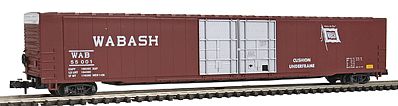 Con-Cor 555658 N Scale 85' 4-Door Hi-Cube Boxcar - Ready to Run -- Wabash w/Rigid Face Couplers