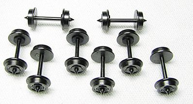 Con-Cor 56061 N Scale Brass Wheelsets -- .560" Needlepoint Axles pkg(8)