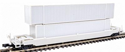 Con-Cor 603100 N Scale 125-Ton Husky Stack Intermodal Well Car w/Containers -- Undecorated