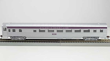 Con-Cor 70101 HO Scale 85' Corrugated Coach -- Atlantic Coast Line (With Purple Letterboards)
