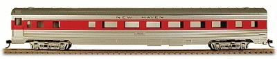 Con-Cor 70103 HO Scale 85' Corrugated Coach -- New Haven (silver, red)