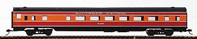 Con-Cor 70107 HO Scale 85' Corrugated Coach -- Southern Pacific Daylight (red, orange)