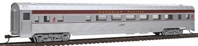 Con-Cor 709 HO Scale 85' Streamlined Corrugated Side Coach -- Canadian Pacific w/"Beaver" Logo (silver)